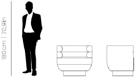 Dimensions Loren armchair