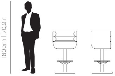 Dimensions Loren bar chair