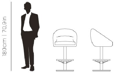 Dimensions Mansfield bar chair