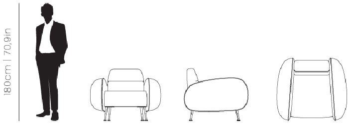 Dimensions Marco armchair
