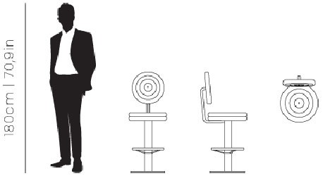 Dimensions McCarey bar chair