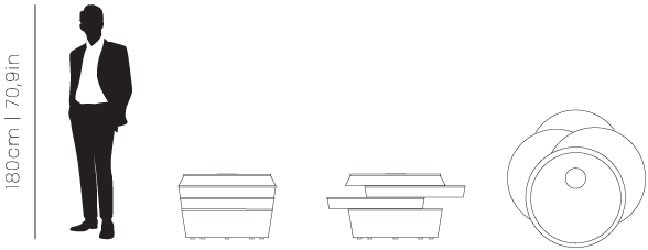 Dimensions Miller center table