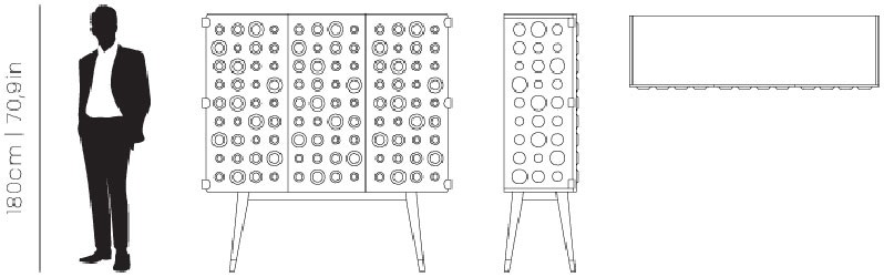 Dimensions Monocles cabinet