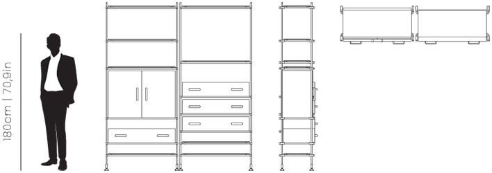Dimensions Mulligan bookcase