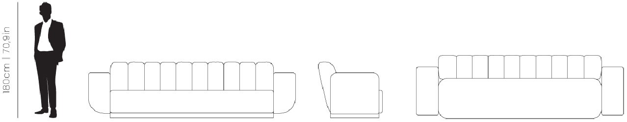 Dimensions Novak sofa