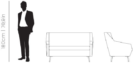 Dimensions Romero sofa