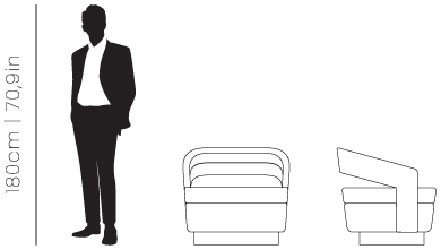 Dimensions Russel armchair