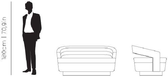 Dimensions Russel sofa