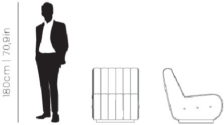 Dimensions Sophia single sofa