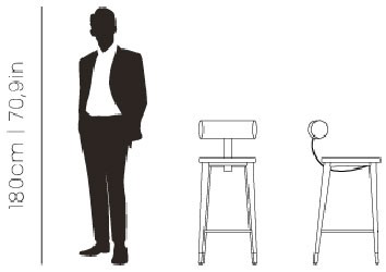 Dimensions Toro bar chair