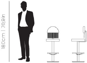 Dimensions Zsa Zsa bar chair