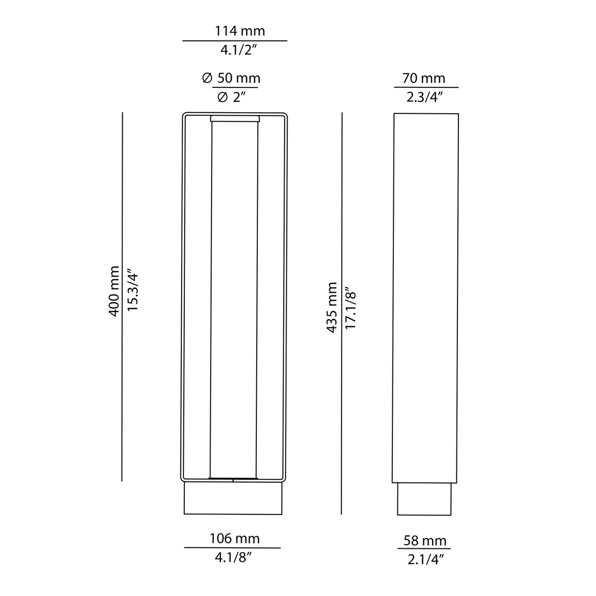 Technical Bollard light Frame P-4056X