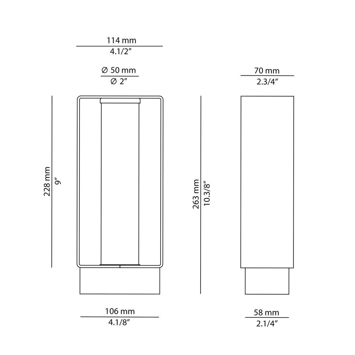 Technical Bollard light Frame P-4056X