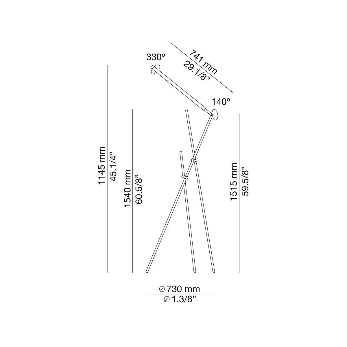 Technical Floor lamp Asana P-3768