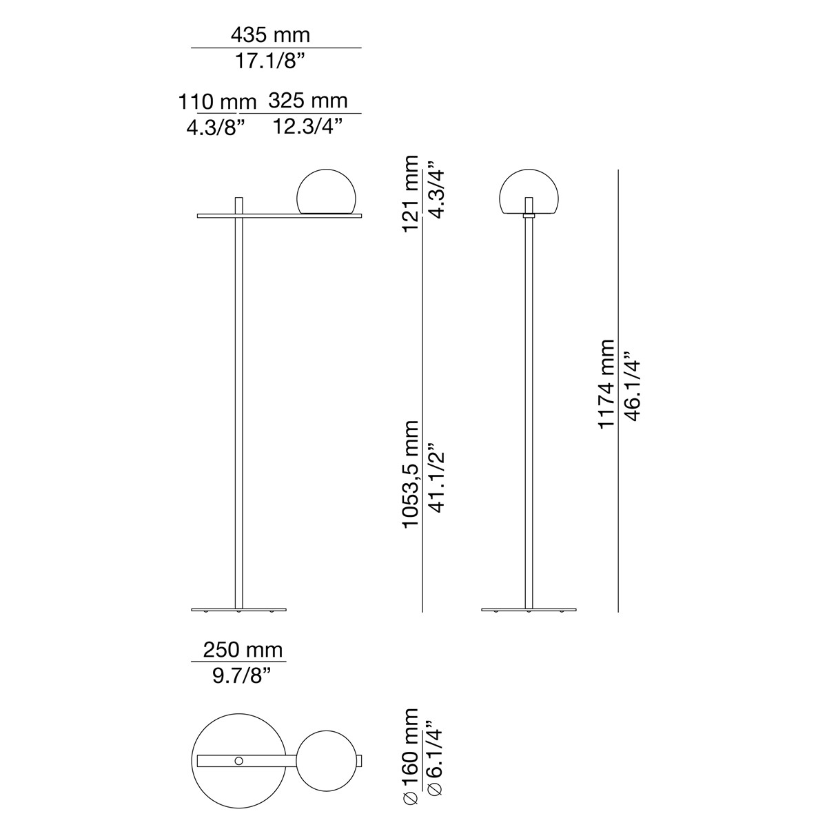 Technical Floor lamp Circ p-3729 / p-3729X