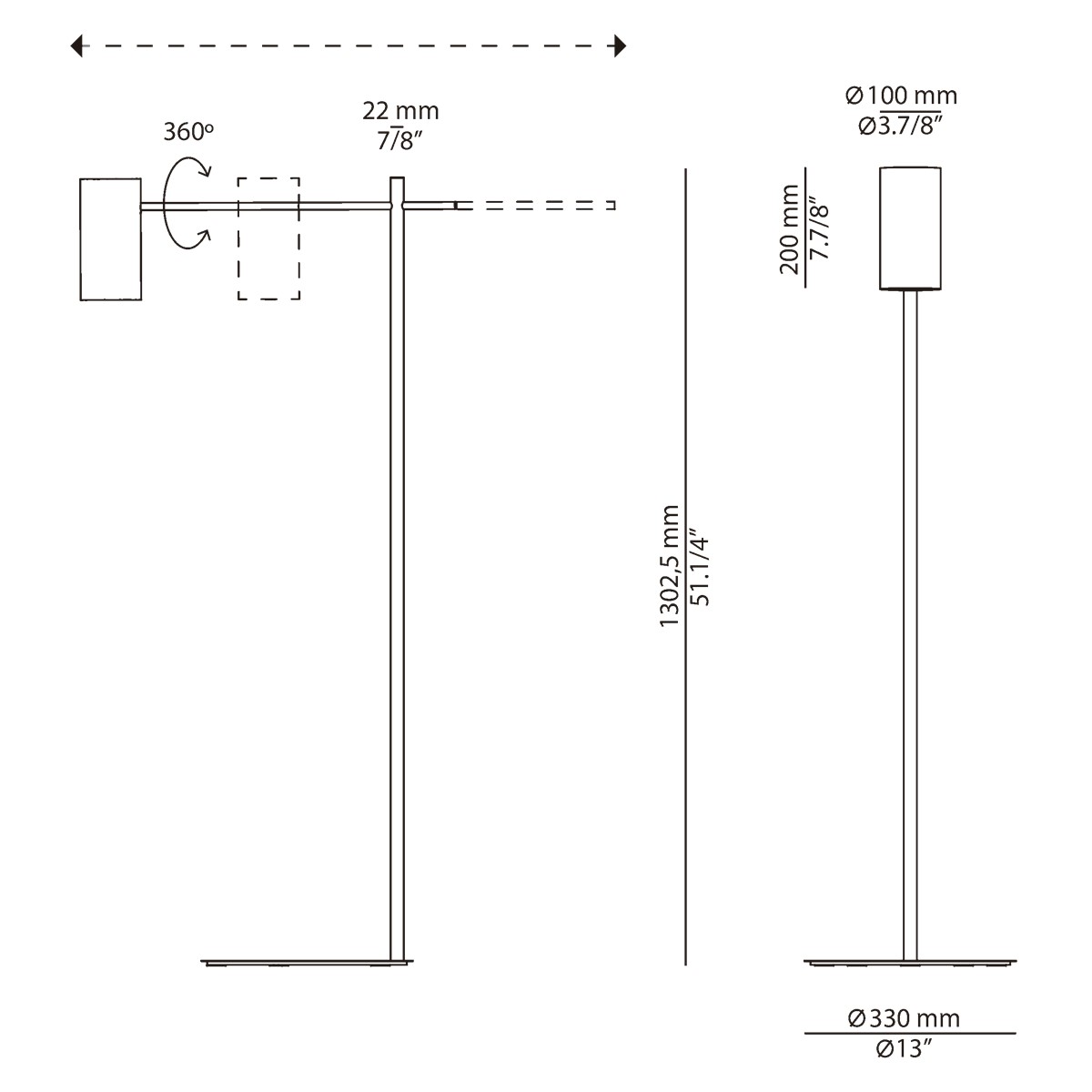 Technical Floor lamp Cyls p-3908
