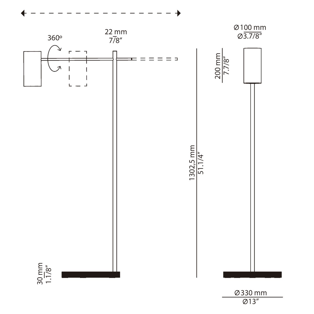 Technical Floor lamp Cyls p-3908