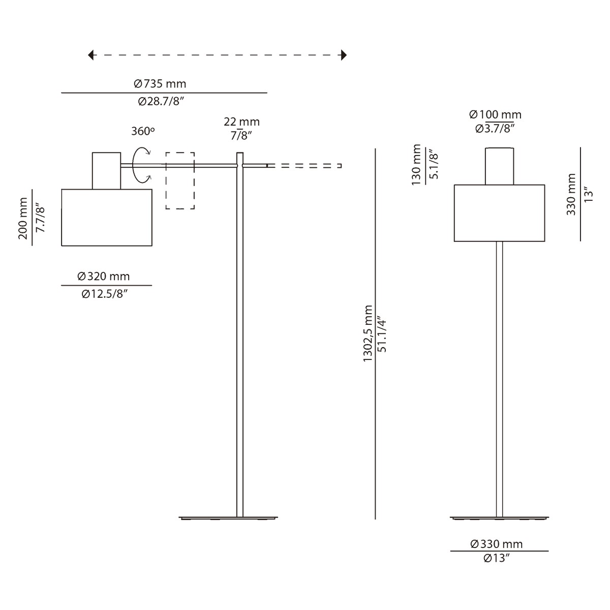 Technical Floor lamp Cyls p-3908P