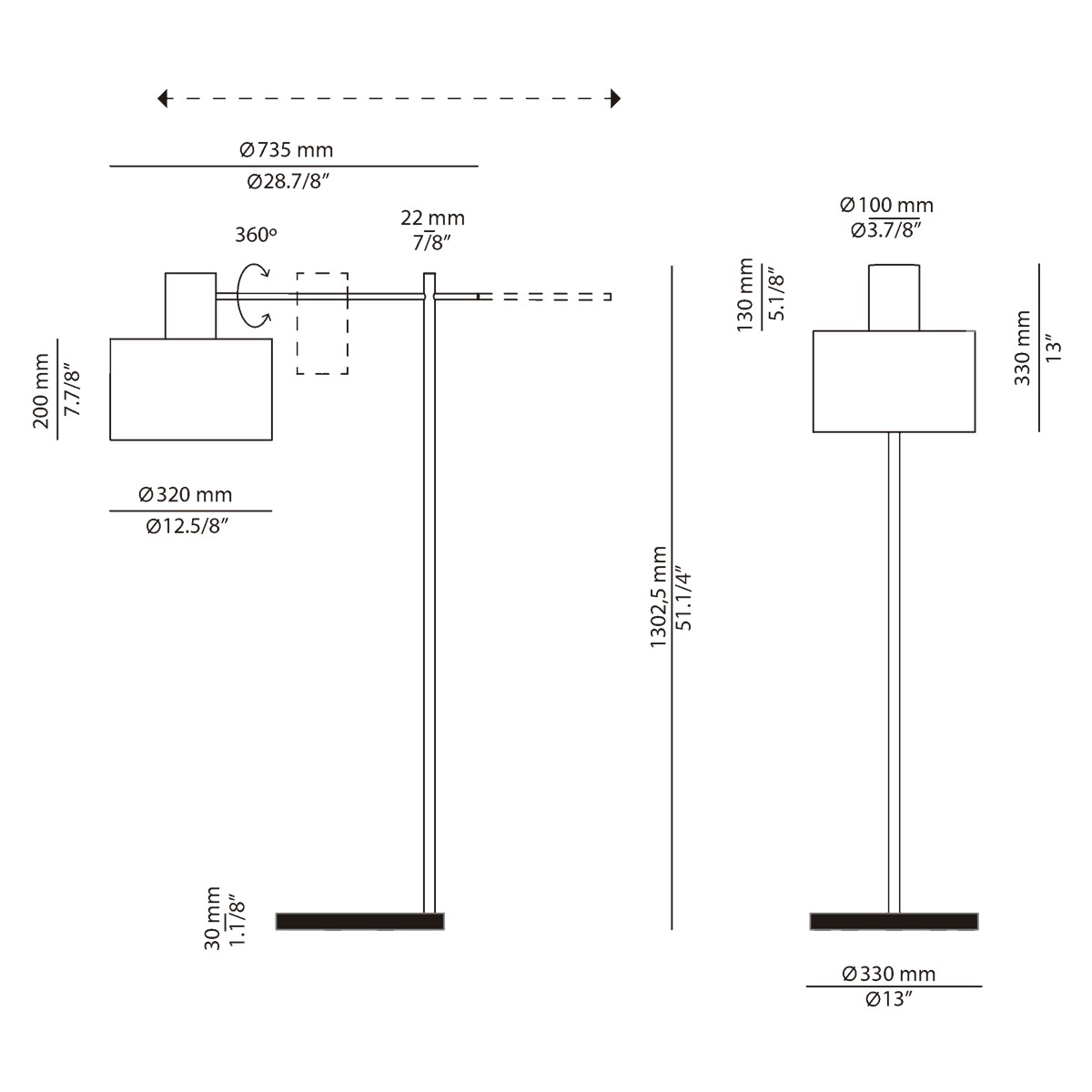 Technical Floor lamp Cyls p-3908P
