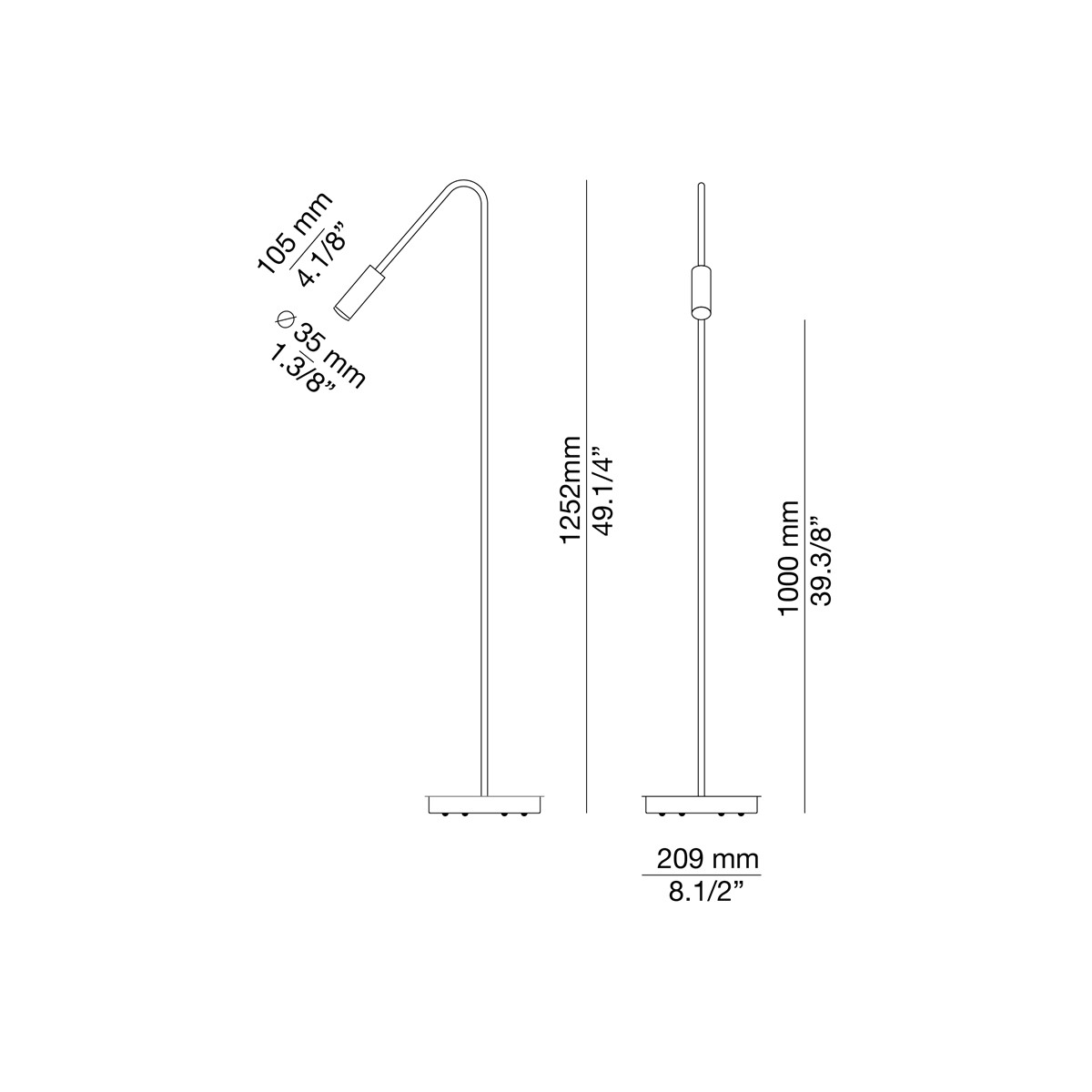 Technical Floor lamp for reading Volta p-3538