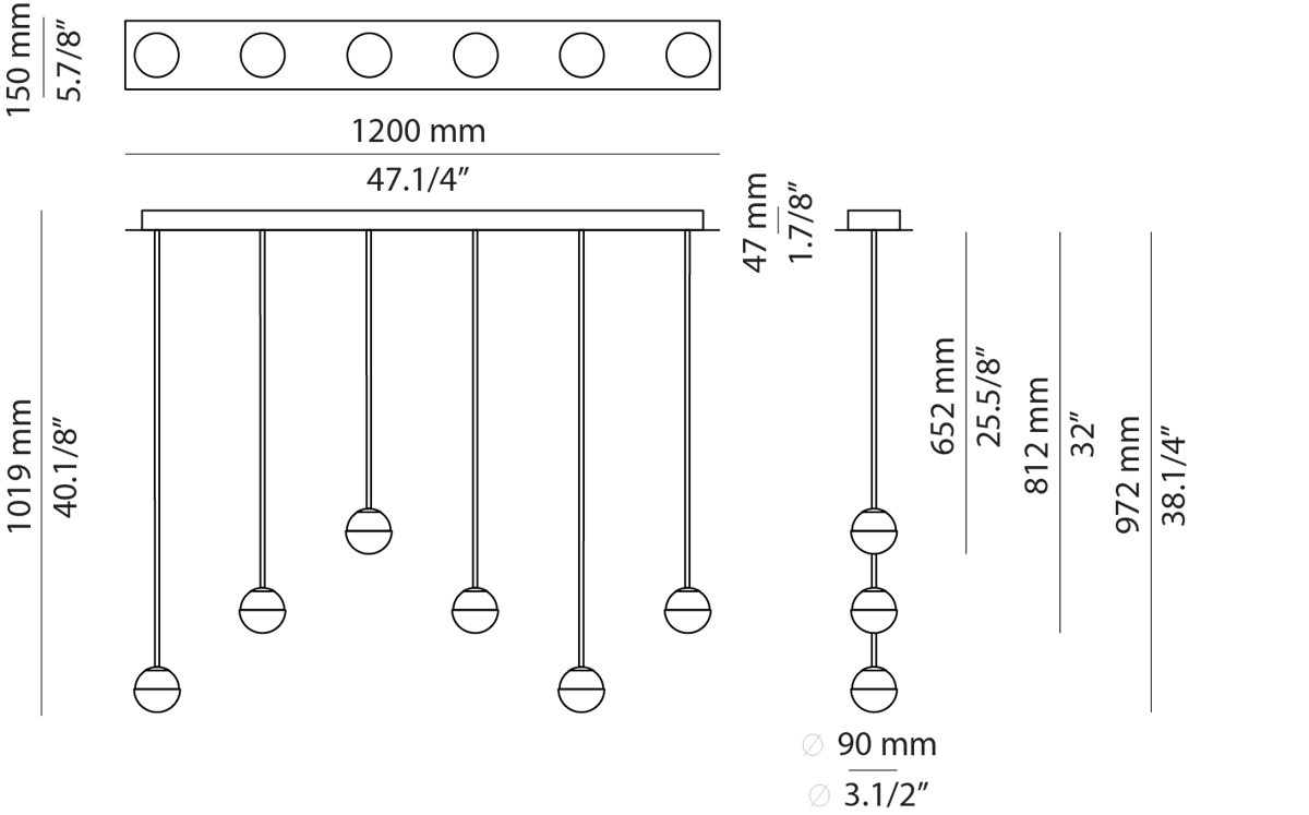 Technical Suspension lamp Alfi L120