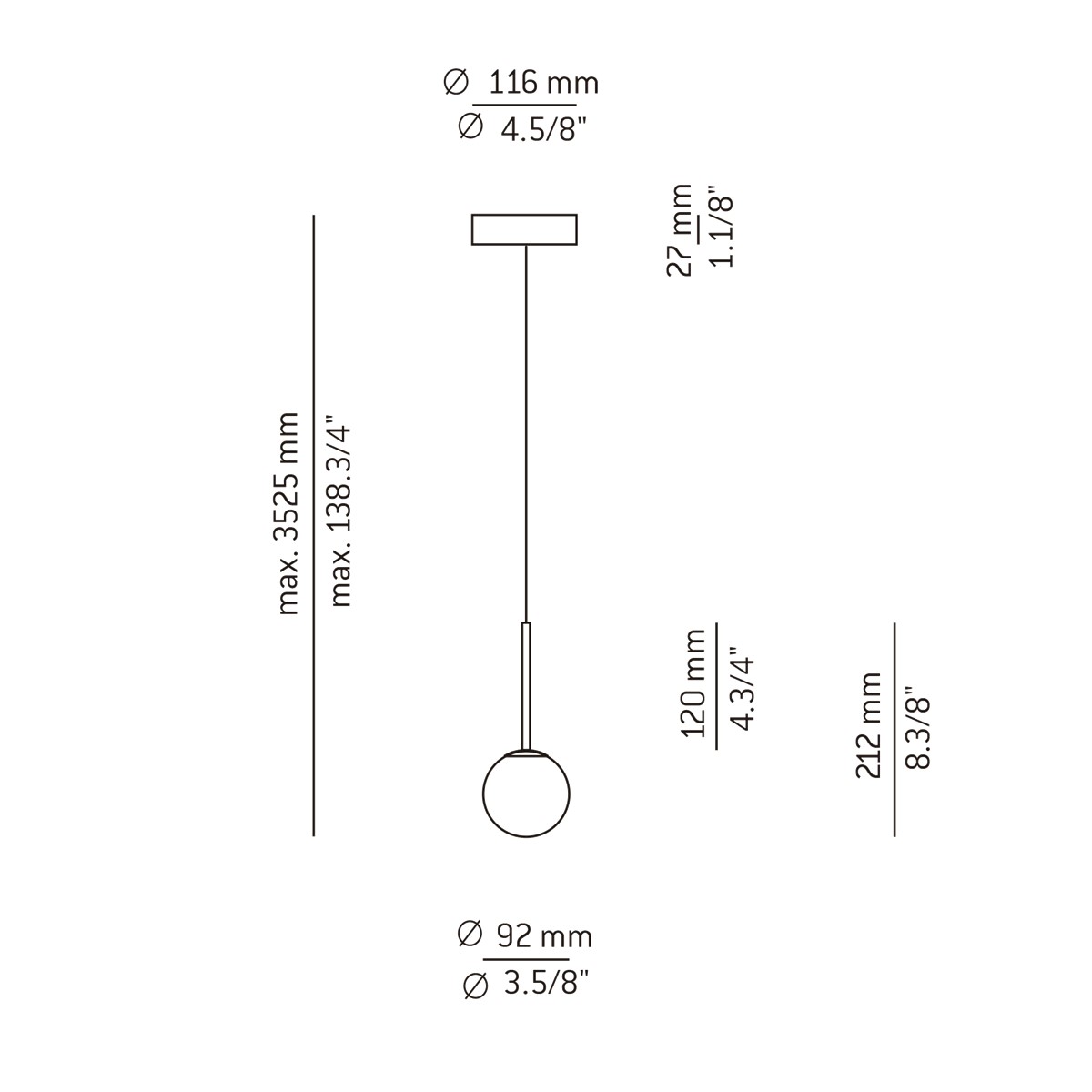Technical Suspension lamp Alfi T-3744 / T-3744A