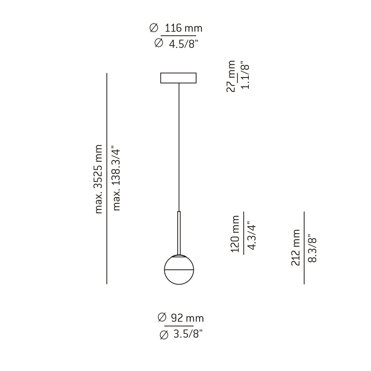 Technical Suspension lamp Alfi T-3744 / T-3744A