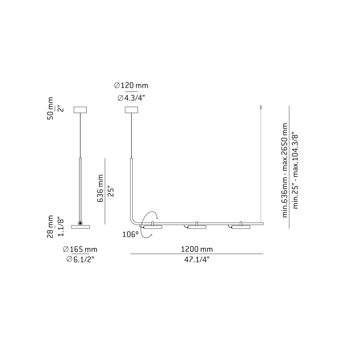 Technical Suspension lamp Aro T-3541