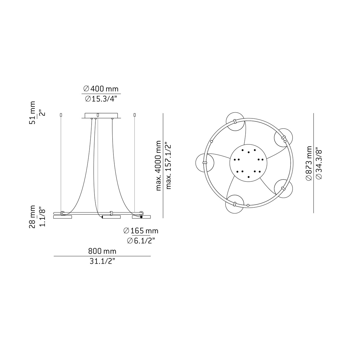 Technical Suspension lamp Aro T-3542 / T-3543