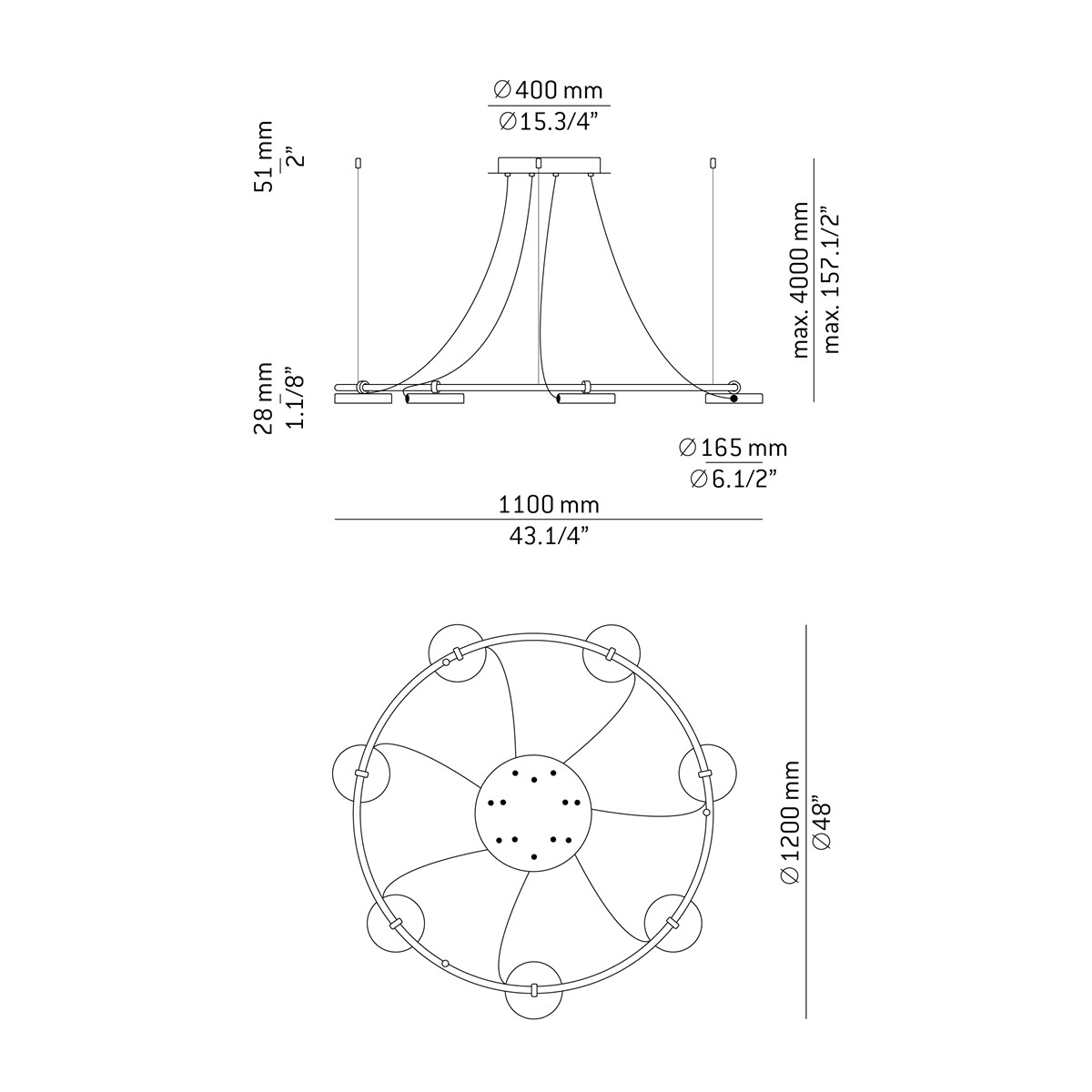 Technical Suspension lamp Aro T-3542 / T-3543