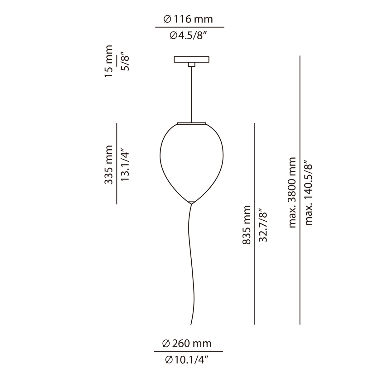 Technical Suspension lamp Balloon T-3055