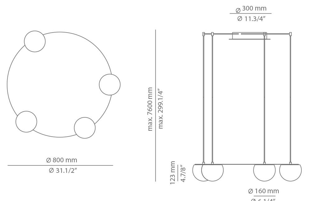 Technical Suspension lamp Circ T-3815AS / T-3816AS