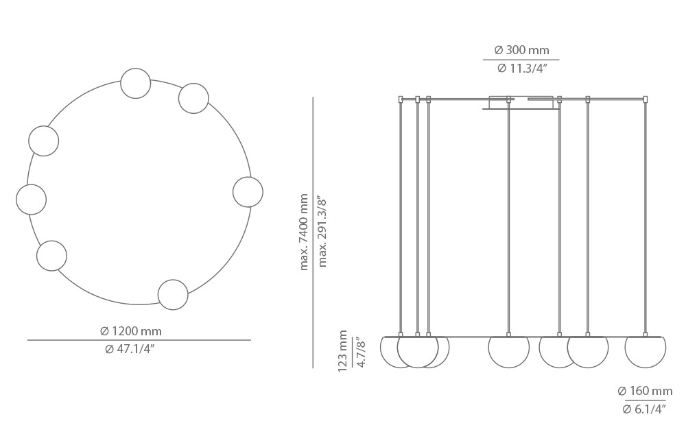 Technical Suspension lamp Circ T-3815AS / T-3816AS