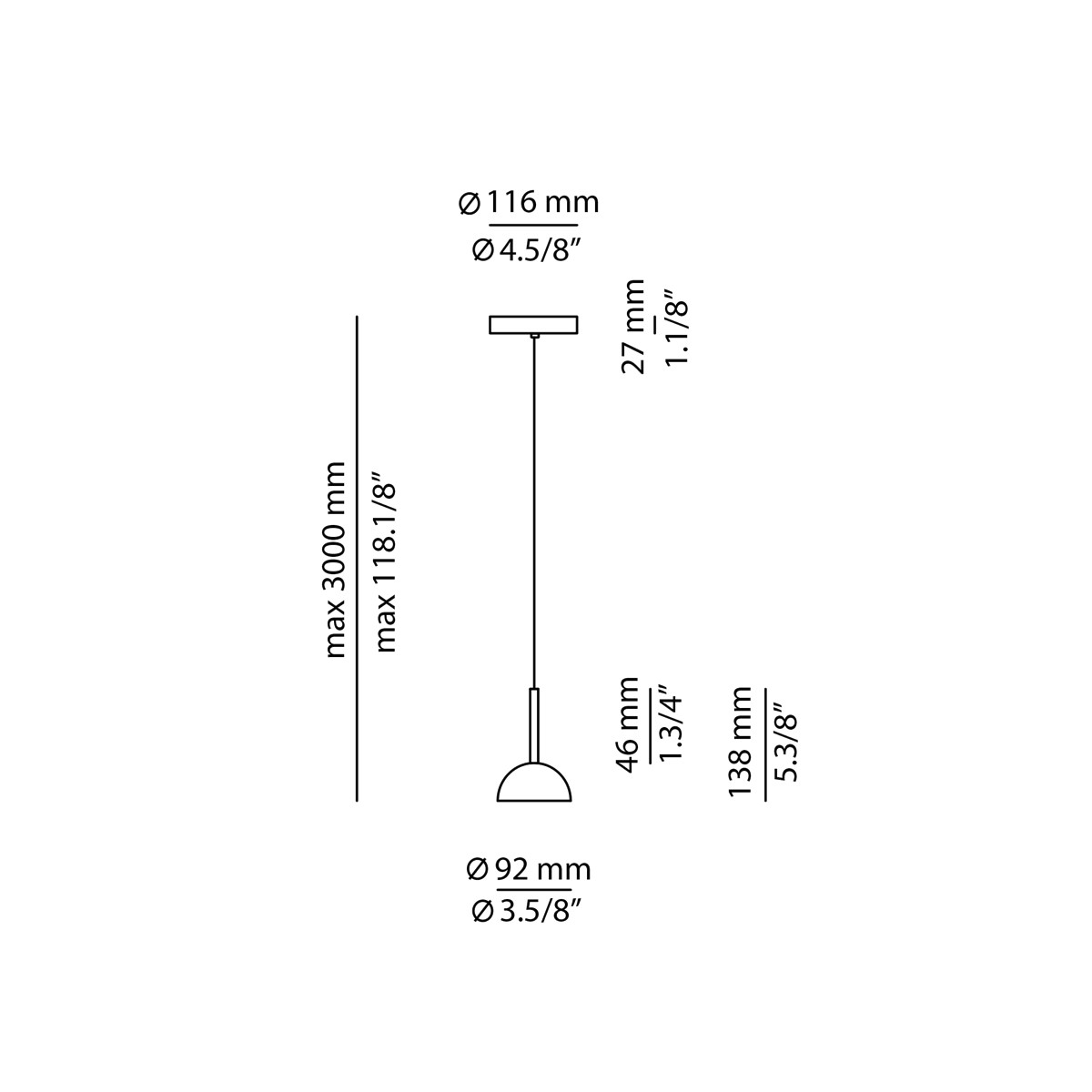 Technical Suspension lamp Cupolina T-3934