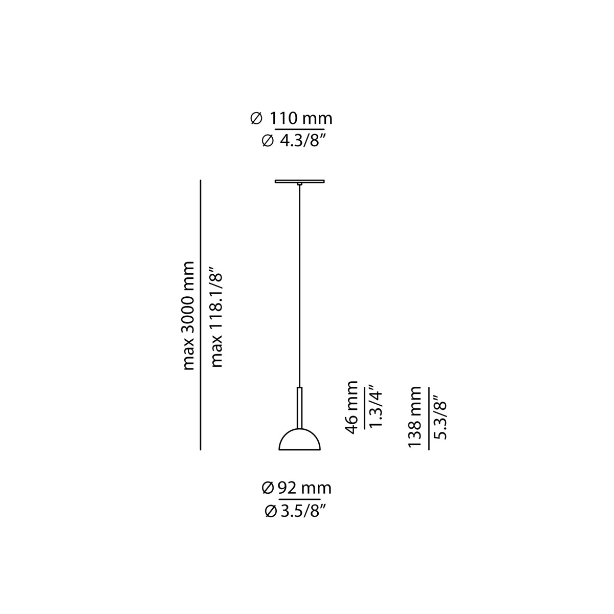 Technical Suspension lamp Cupolina T-3934