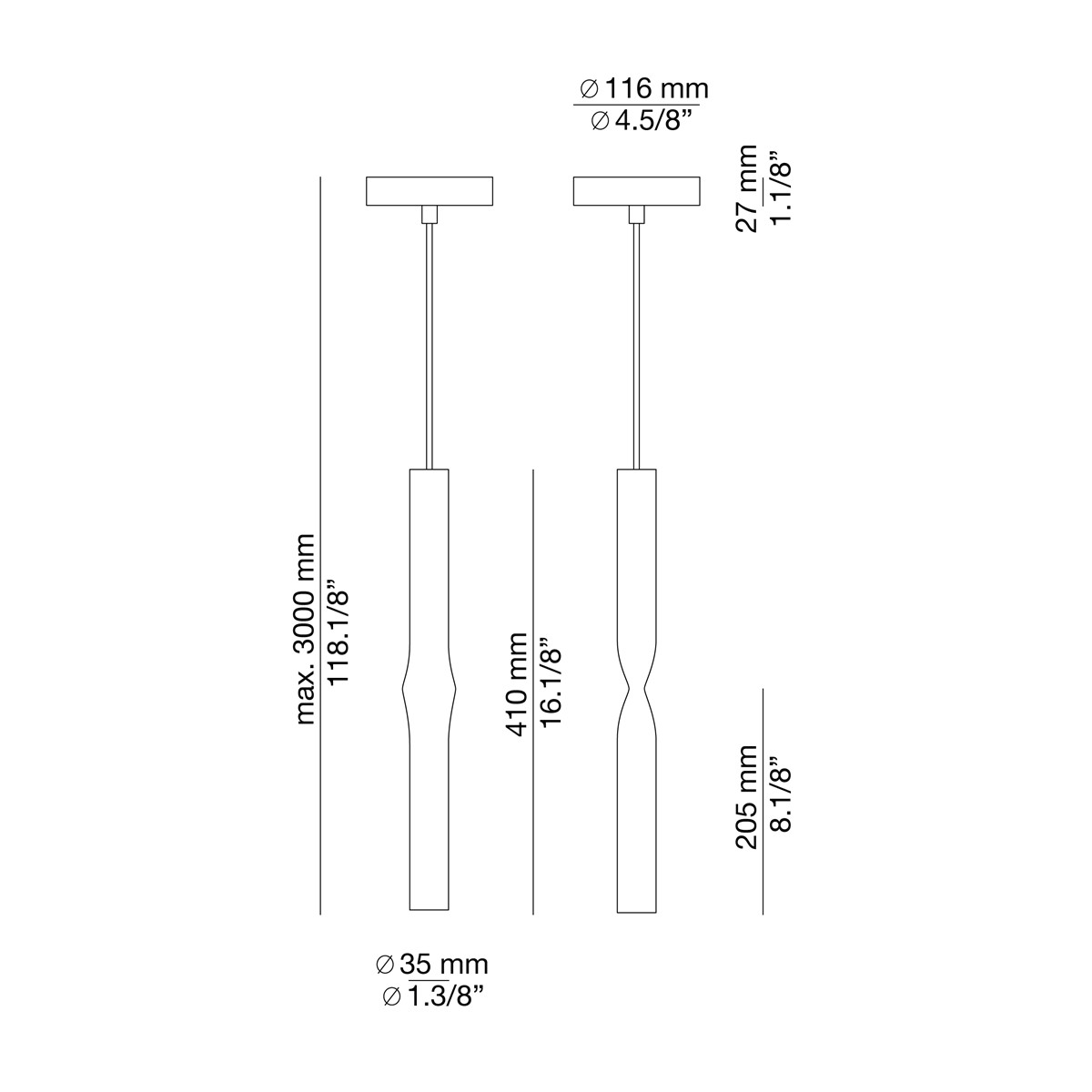 Technical Suspension lamp Flow T-3734 / T-3735 / T-3736