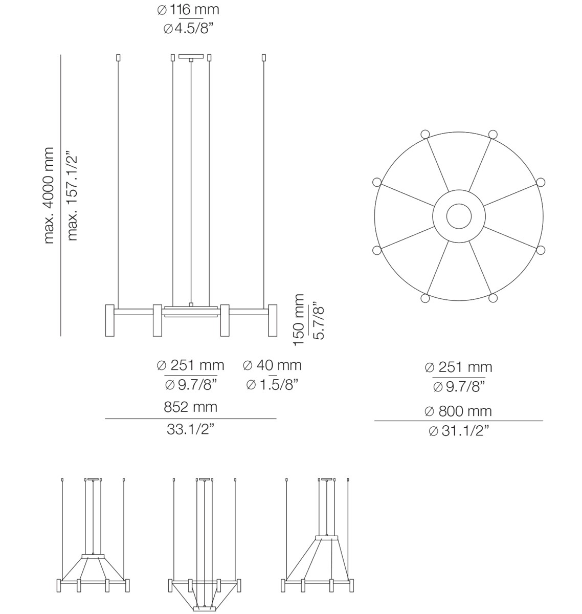 Technical Suspension lamp Laverd T-3805 / T-3806