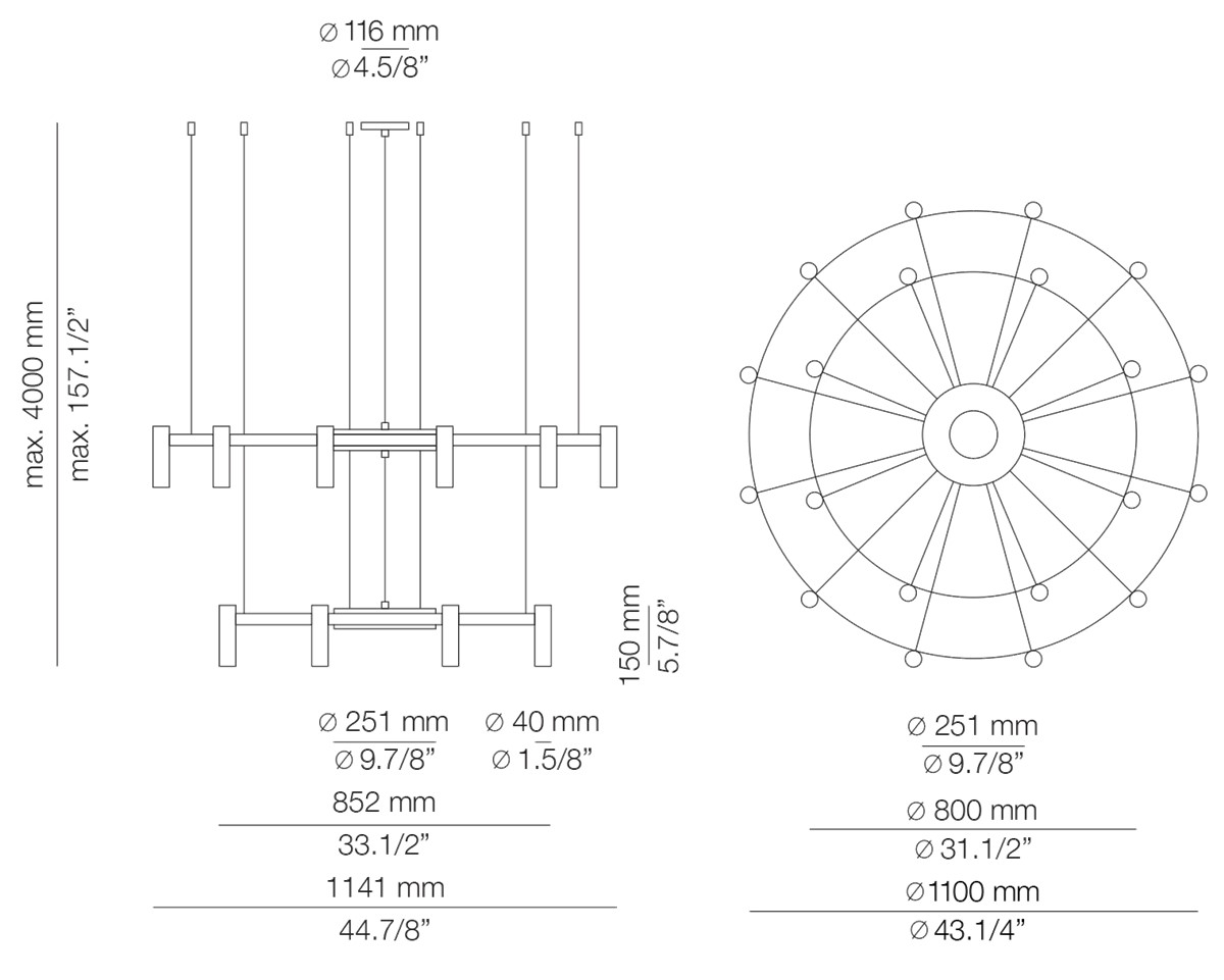 Technical Suspension lamp Laverd T-3805 / T-3806