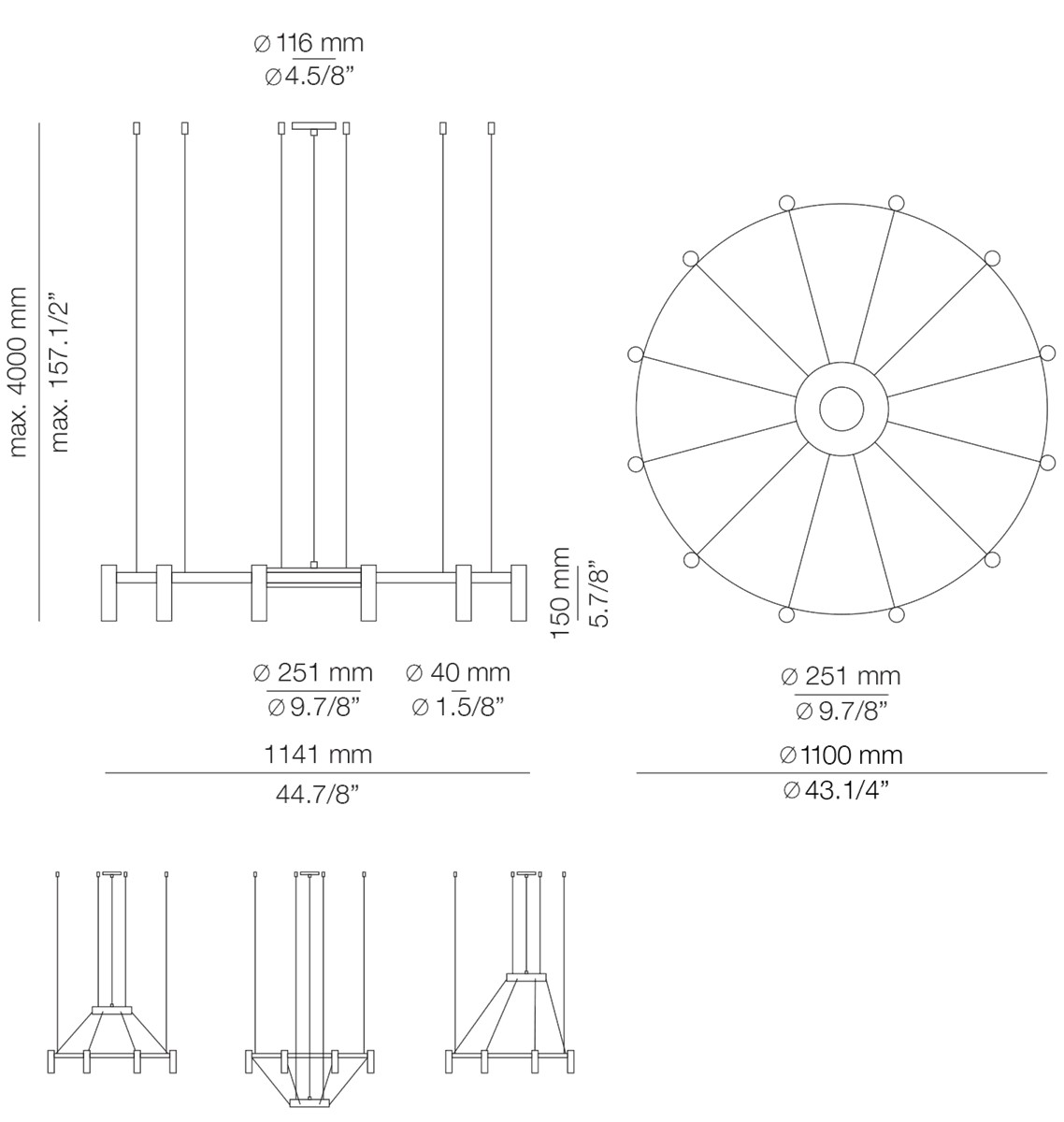Technical Suspension lamp Laverd T-3805 / T-3806