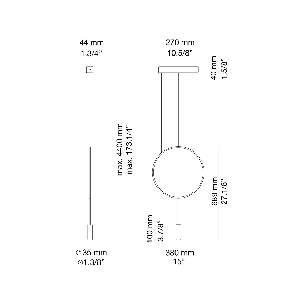 Technical Suspension lamp Revolta T-3635 / T-3636