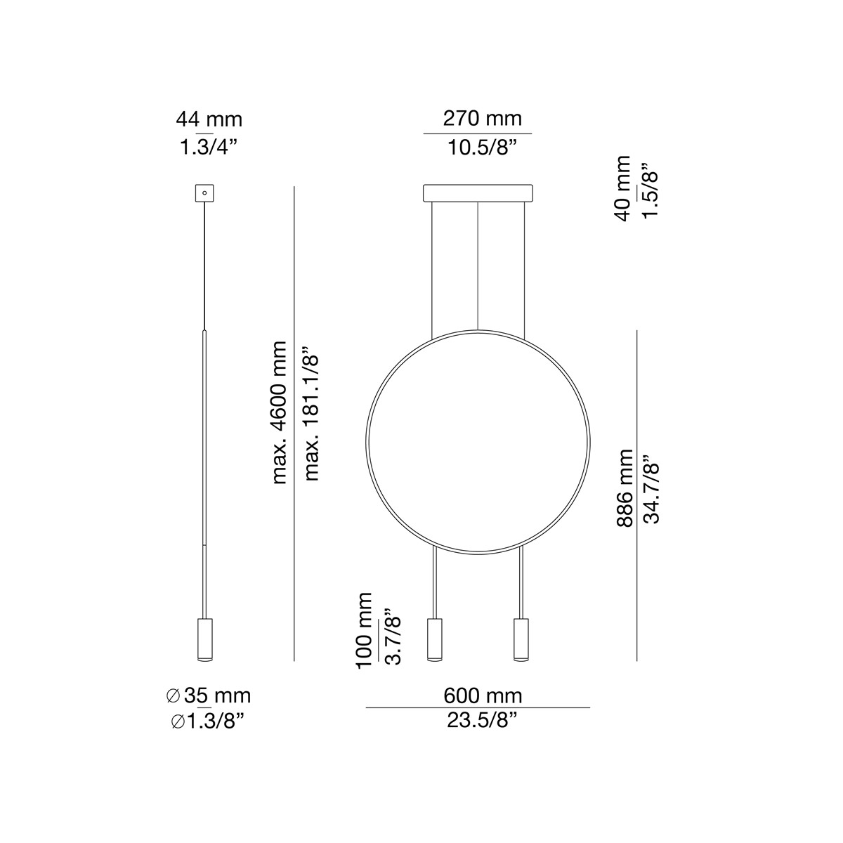Technical Suspension lamp Revolta T-3635 / T-3636