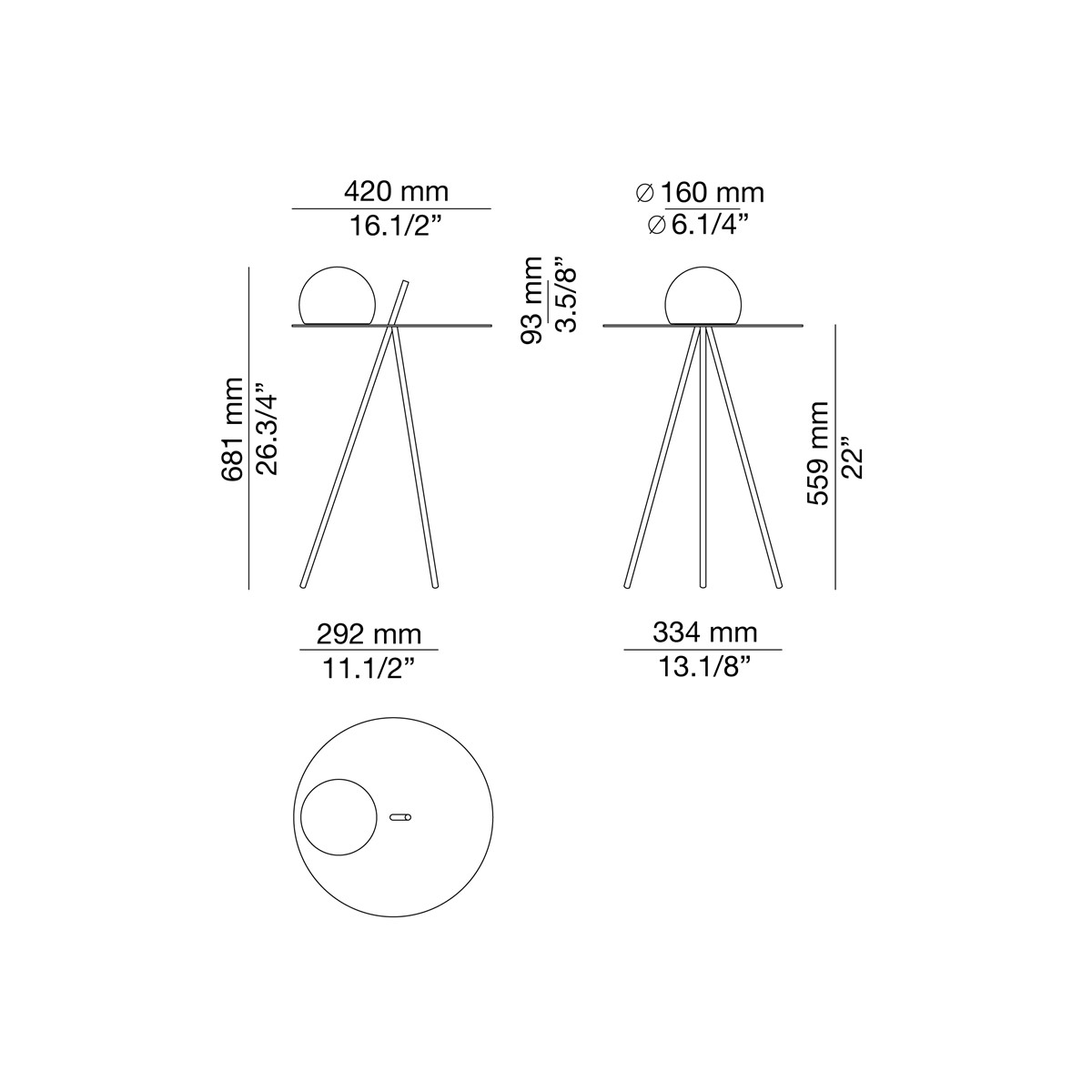 Technical Table with light Circ M-23725 / M-3725X