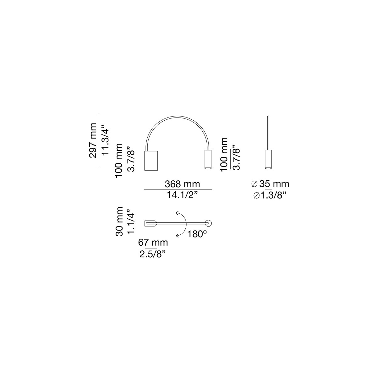 Technical Wall lamp Volta A-3530 / A-3531