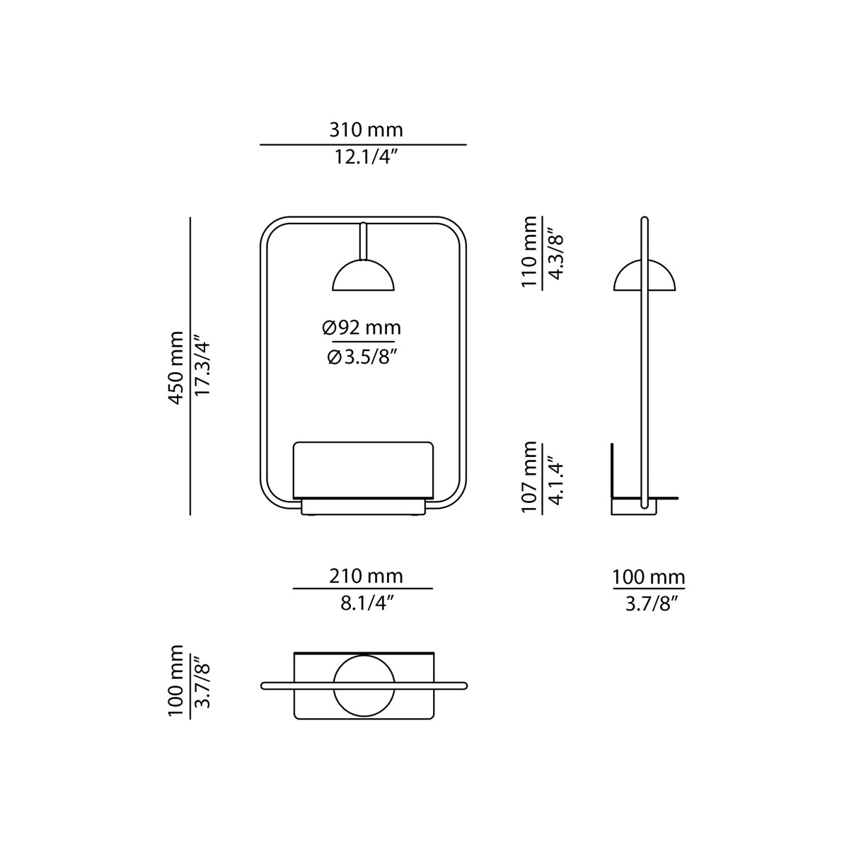 Technical Wall light Cupolina A-3930