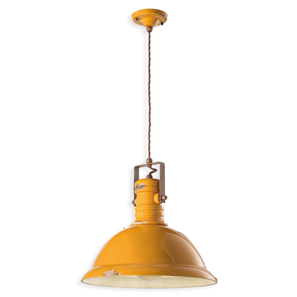 Pendant Lamp D.40 Industrial C1690 by Ferroluce