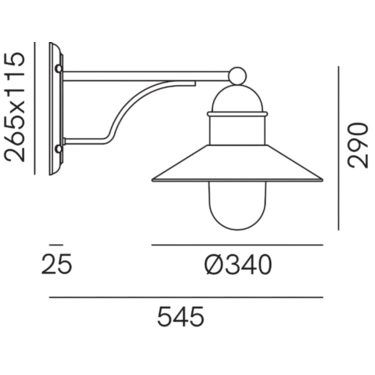 Dimensions Borgo 244.25.ORB 244.25.ORT
