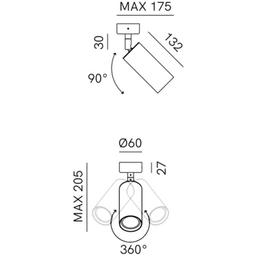 Dimensions Girasoli 208.46.FF 208.46.ON 208.46.OO