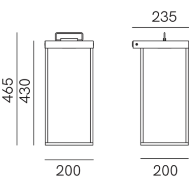 Dimensions Lanterne Slim 267.05.OO 267.05.OS
