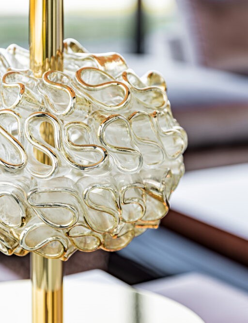 Italian glass bended by hand.