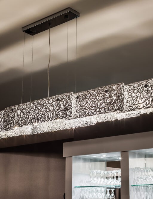 Italian glass bended by hand.